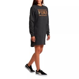 Puma Dress Womens M ATHLETIC Sweater DRESS FLEECE Gray/Bronze [851868-07]